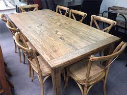 New Noosa Solid Oak Hardwood Timber Dining Table 8 X Crossback Chairs Package Wood Dining Room Table Dining Room Table Timber Dining Table
