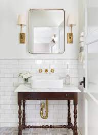 Maybe you would like to learn more about one of these? Vintage Spindle Sink Vanity With Vessel Sink Transitional Bathroom