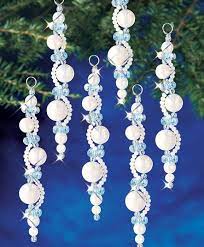 Pearl Icicles Beaded Ornaments Kit Beaded Christmas Decorations Beaded Christmas Ornaments Christmas Bead