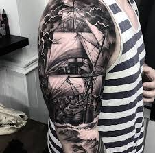 Black And White Realism Tattoo Sleeve Top 103 Realism Tattoo Ideas 2020 Inspiration Guide Boat Tattoo Tattoo Sleeve Men Nautical Sleeve