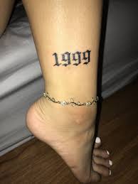 Wrist Birth Year Tattoo Designs 1999 Knochel Tattoo In 2020 Anklet Tattoos Tattoos Stylist Tattoos