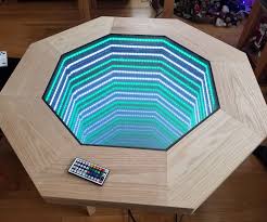 The leds are 2x 5m 60led/m ws2812b led strips running on a knockoff arduino mega. Octagonal Infinity Mirror Table 20 Steps With Pictures Instructables