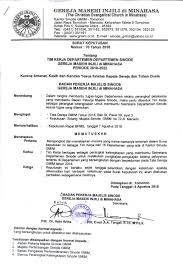 Berbeda dengan surat pribadi yang ditulis semau kita, surat. Surat Keputusan No 70 Tahun 2018 Tentang Tim Kerja Departeman Depertemen Sinode Gmim Periode 2018 2022 Gmim Gereja Masehi Injili Di Minahasa