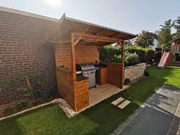 Grillplatz im garten stilvoll grillen: Aussenkuche Grillplatz Mit Grilluberdachung Selber Bauen Anleitung