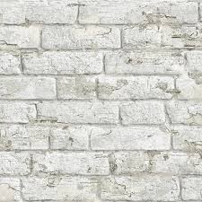 Logo word repair on beige. Antique Painted Bricks Wallpaper White Sample