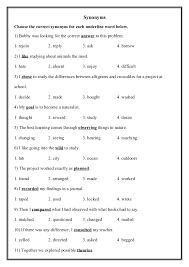 While it helps to have knowledge of word meanings, this is not. Synonyms Antonyms Worksheet