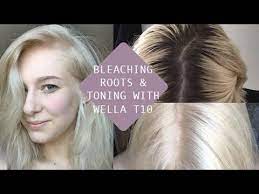 How To Bleach Roots Tone With Wella T10 At Home Youtube Yellow Blonde Hair Blonde Hair At Home Toning Blonde Hair