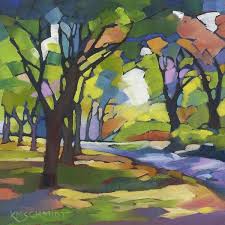 A Walk In The Park Landscape Paintings Art Abstract