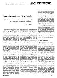 Us preventive services task force recommendation statement. Human Adaptation To High Altitude Science