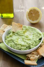 Easy Edamame Dip 1 12 Ounce Bag Frozen Edamame 2 Garlic Cloves Peeled 3 Tablespoons Extra Virgin Olive Oil 1 Sma Edamame Dip Edamame Food Processor Recipes