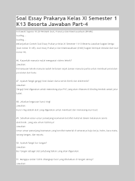 Berikut dibawah ini,soal kewirausahaan kelas x semester genap kurtilas edisi revisi lengkap dengan kunci jawaban dimulai dari pertanyaan nomor 61. Soal Prakarya Essay Kelas 11 Guru Paud