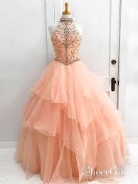 Blush Pink Ball Gown Quinceanera Dress Long Prom Dresses It