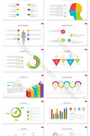 visual colorful business medical report ppt chart set