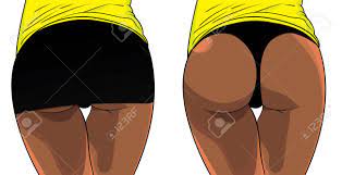 Female Buttocks In Yellow And Black Sportswear. Vector Illustration.  Клипарты, SVG, векторы, и Набор Иллюстраций Без Оплаты Отчислений. Image  72597645.