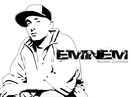 Online coloring > hip hop rap stars. Eminem Just White And Black By Akramzer On Deviantart