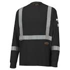 Flame Resistant Cotton Long Sleeve High Visibility Safety Work Shirt, Black, XL, V2580470-XL Pioneer