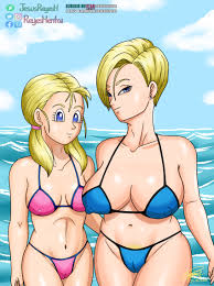 Rule 34 - Android 18 Android 18 (gt Saga) Beach Blue Bikini Dragon Ball  Dragon Ball Gt Dragon Ball Super Marron Mother And Daughter Nude Female  Original Artwork Pink Bikini Reyeshentai(artist) | 10262479