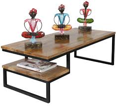 We provide a variety of wooden coffee tables in unique designs that add to the look of your living room. Large Industrial Style Light Mango Wood Coffee Table With Metal Frame