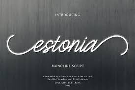 Wedding +, swash, calligraphy +, script +. Estonia Font