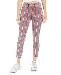 Juniors Striped Ankle Jeans