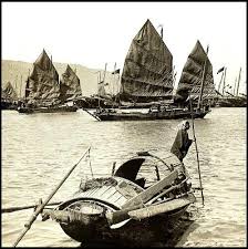 A Sea Full Of Junks In Old Macau China Chinese Boat Chinese Junk Boats Boat