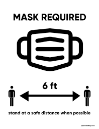 Always Wear Face Mask Signage Black And White Free Printable Face Mask Required Sign Paper Trail Design