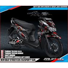 Pin di tj modify via www.pinterest.com. Decal Stiker Honda Beat Street Honda All New Beat Sporty Cbs Iss Deluxe Beat Esp Beat Deluxe Modif Shopee Indonesia
