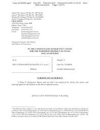 CERTIFICATE OF SERVICE I, Dylan P. Dickerson, depose and say that I am  employed by Stretto, the claims and noticing agent for th