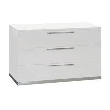 Tousmesmeubles Commode 3 Tiroirs Sunny L 120 X L 50 X H 76 Commode 3 Tiroirs Commode Noire Commode