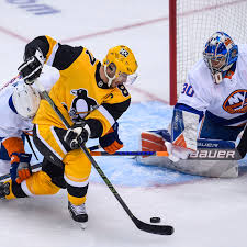 Emil had such a fun idea, how about transform the mask into a retro goalie mask, with a penguin goalie behind it. The Penguins Keys For Game 2 Pensburgh