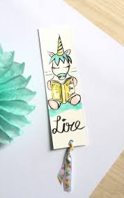 Nouveau Marque Pages Aquarelle Licorne Pastel Marque Pages Par Milid Marianne Figer Signets Faits A La Main Marque Page Licorne