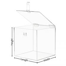 This suggestion box is a durable unit with a large flat base for extra stability. Clear Acrylic Box With Hasp Lock Hinged Lid Custom Size Shoppopdisplays