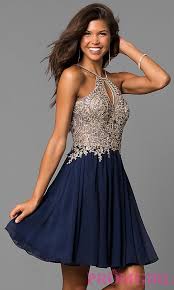 Short High Neck Dave And Johnny Homecoming Dress Blue Homecoming Dresses High Neck Homecoming Dresses Short Dresses