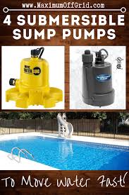 A submersible sump pump uses a float switch intended to turn the pump on when ground water rises in the sump pit (or flows stupidly across your basement and into the pit). Submersible Sump Pumps Can Move Water Extremely Fast And Can Assist In Anything From Preventing Flooding To Pump Submersible Sump Pump Sump Pump Diy Water Pump