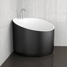 A bathtub shower combo is a great choice that will confine the room scenario and you can use it as a shower or a tub at the same time no matter how limited the bathroom space is. Corner Bathtub Mini Black Glass Design Srl Free Standing Acrylic White