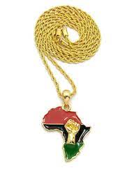 Fist Power In Pan African Colored Africa Map Pendant 18 20 22 24 Various Chain Necklace In Gold Tone Want Additional Info Map Pendant Necklace Pendant