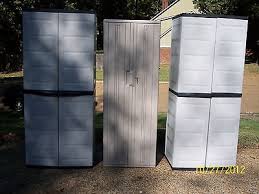 Check spelling or type a new query. Plastic Outdoor Storage Cabinets Total Of 3 1 Rubbermaid And 2 Others On Popscreen