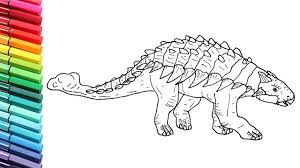#unicorn coloring page thank you for watching. Drawing And Coloring The Ankylosaur From Jurassic World Evo How To Draw Dinosaurs For Children Youtube
