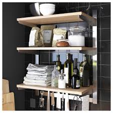 Kungsfors Ophangrail Met Planken Magneetlijst Roestvrij Staal Essen Ikea Knife Rack Ikea Shelves