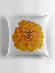 Marigold On A Transparent Background Throw Pillow By Ellenhenry Printed Throw Pillows Throw Pillows Decorative Throw Pillows