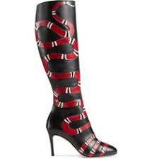 Extensive luxury collection where each item is unique & high on fashion. Gucci Leather Snake Knee Boot 2 250 Liked On Polyvore Featuring Shoes Boots Gucci Heels Footwea Boots Black Leather Knee High Boots Leather Knee Boots