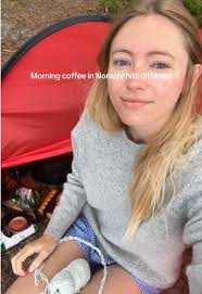 Enjoying Morning Coffee While Wild Camping in Norway