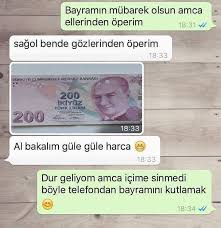 Bayramin Mubarek Olsun Amca Ellerinden Operim Sagol Bende Gozlerinden Operim Al Bakalim Gule Gule Harca Dur Geliyom A Komik Komik Resimler Komik Seyler
