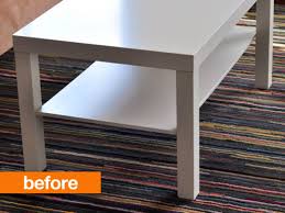 Before you set about painting, make sure your table top is clean and dust free (use a rag and some hot, soapy water to give it a spruce up.) Before After Noelle S Painted Ikea Lack Hack Apartment Therapy