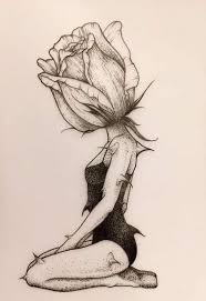 Art Rose Image In 2020 Rose Sketch Drawings Flower Drawing