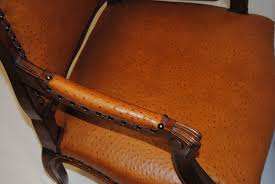 Vintage French Chair With Edelman S Gorgeous Faux Ostrich Leather At Maison Suzanne Gallery Ostrich Leather French Vintage Antique Textiles