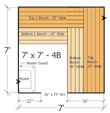7x7 Sauna Layout With 4 Benches Plenty Of Space And Room To Move With This Home Sauna Plan Sauna Diy Outdoor Sauna Home Sauna Kit