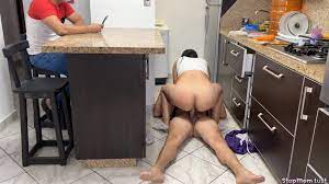 Fucking with my StepBrother's Wife in the Kitchen while he is at the Table  watch online