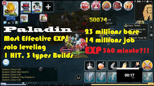 most exp paladin 3 types 1 hit build ragnarok mobile with to 17