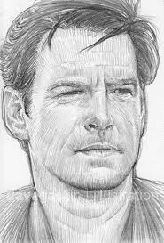 3 X 4 Sketch Card Of Pierce Brosnan Face Drawing Male Sketch Art